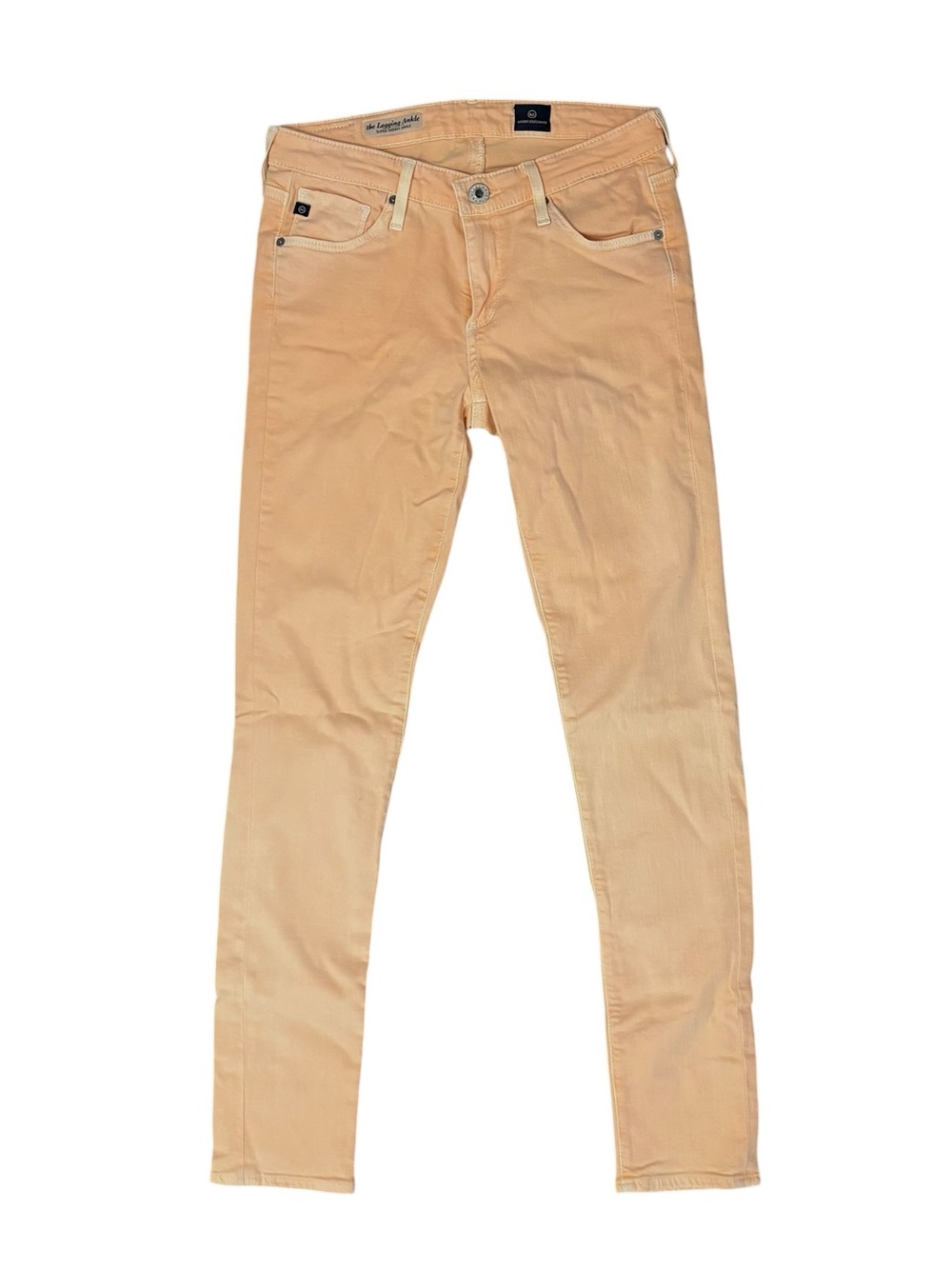 AG size 25 peach low rise skinny jeans